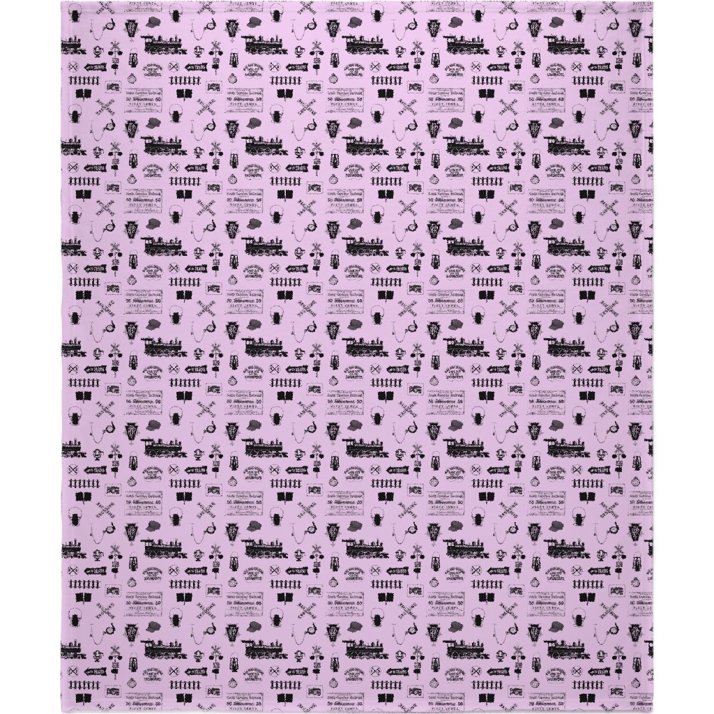 Railroad Blanket, Fleece, 50x60, Pink