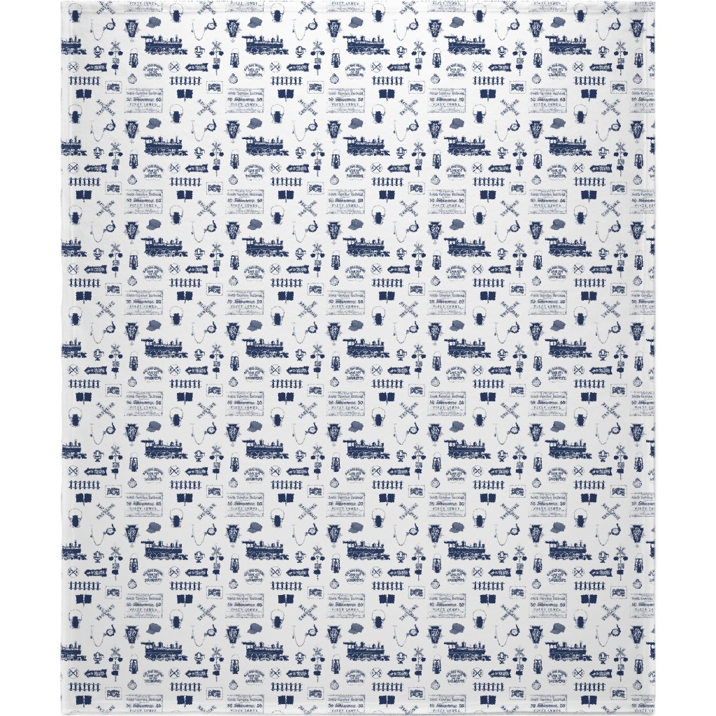 Railroad Blanket, Fleece, 50x60, Blue