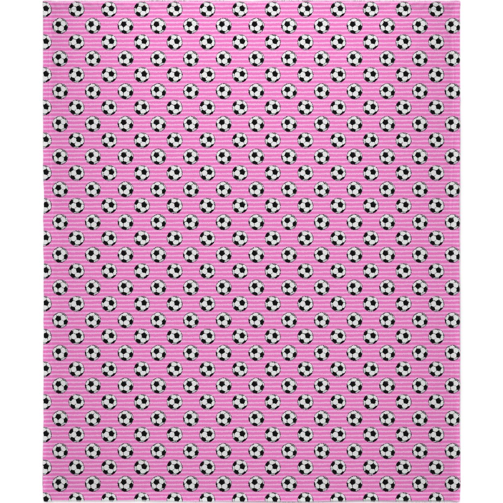Soccer Balls Blanket, Fleece, 50x60, Pink