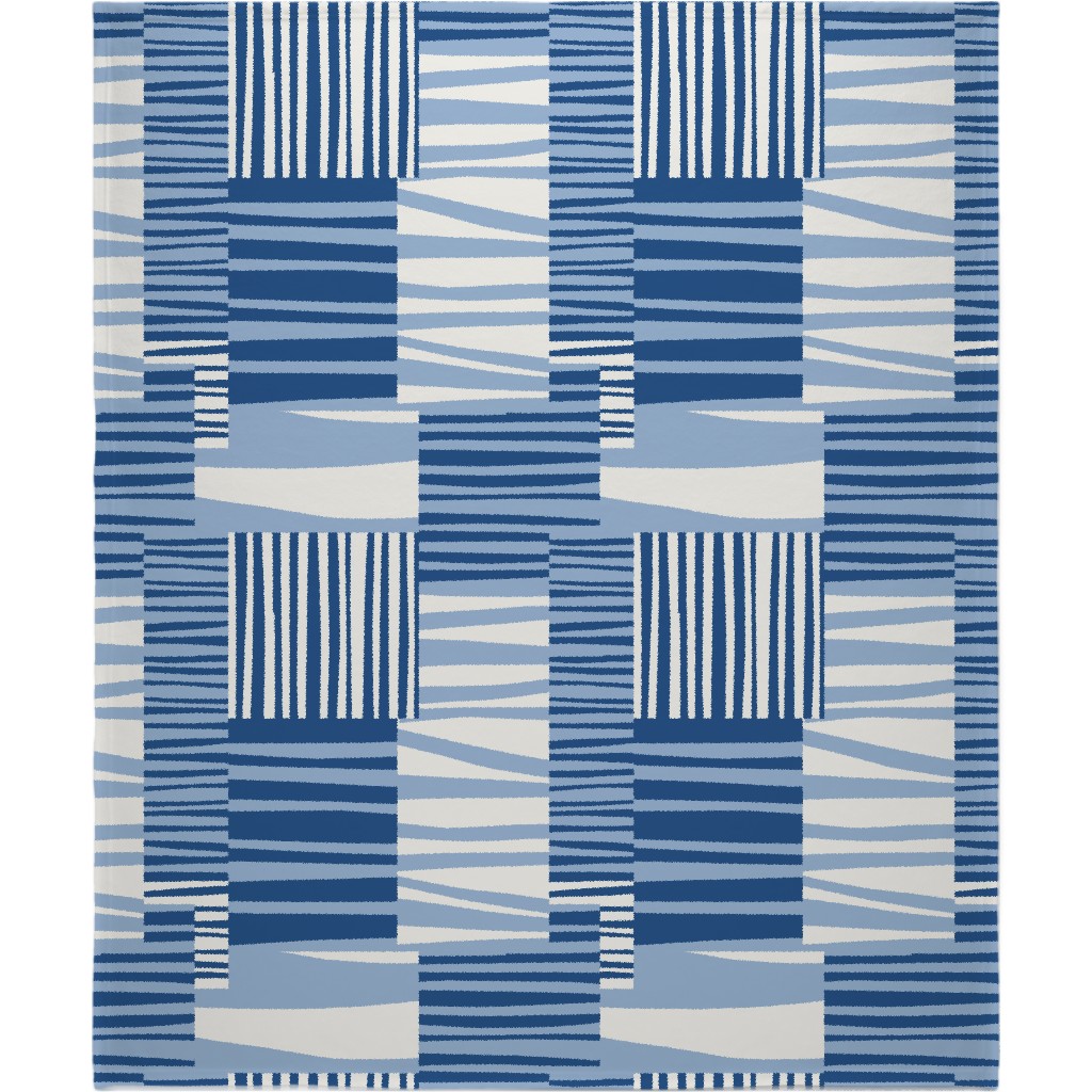Twiggy Stripes Blanket, Fleece, 50x60, Blue