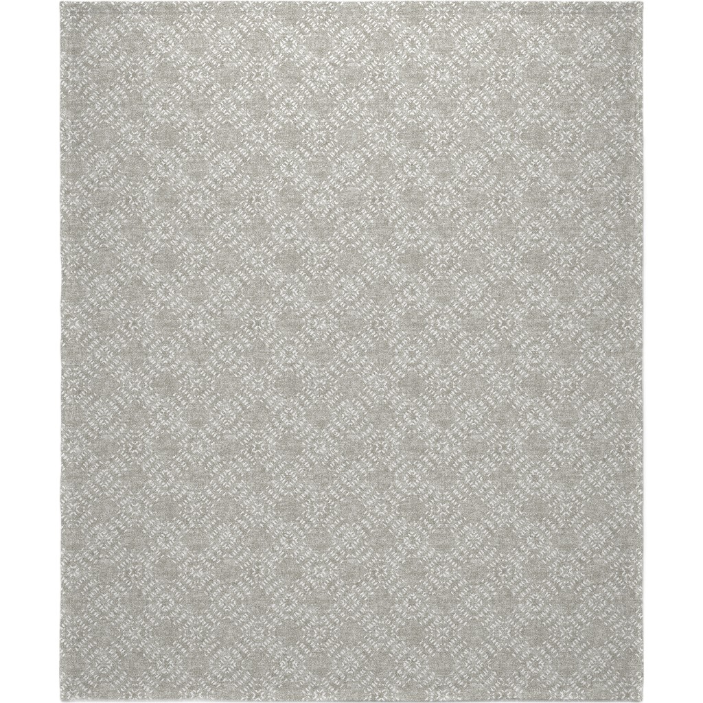 Modern Farmhouse Tile - Neutral Blanket, Fleece, 50x60, Gray, Gray