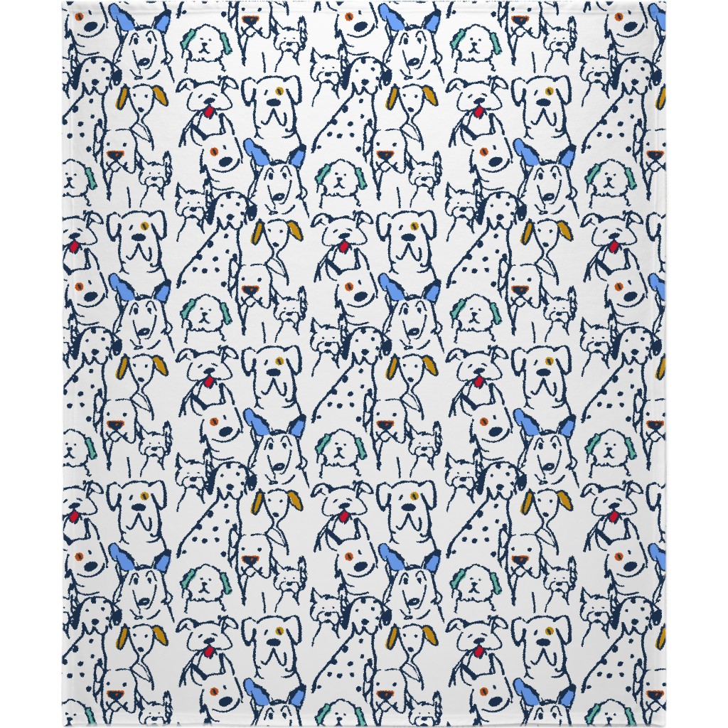 Color Pop Doodle Dogs Blanket, Fleece, 50x60, Multicolor