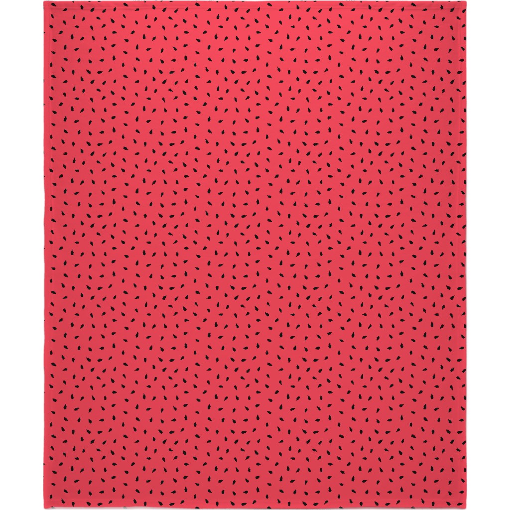 Watermelon Fruit Seeds Blanket, Fleece, 50x60, Red