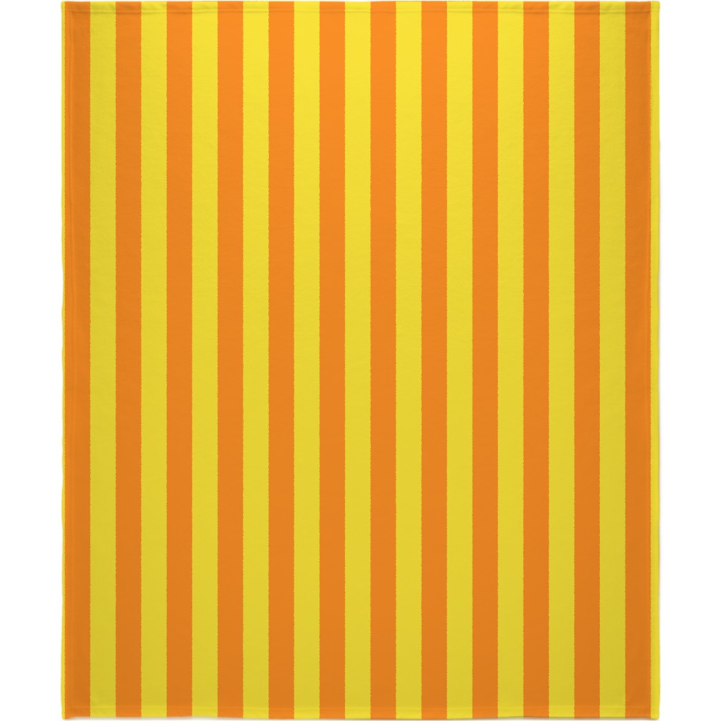 Vertical Stripes Blanket, Fleece, 50x60, Orange
