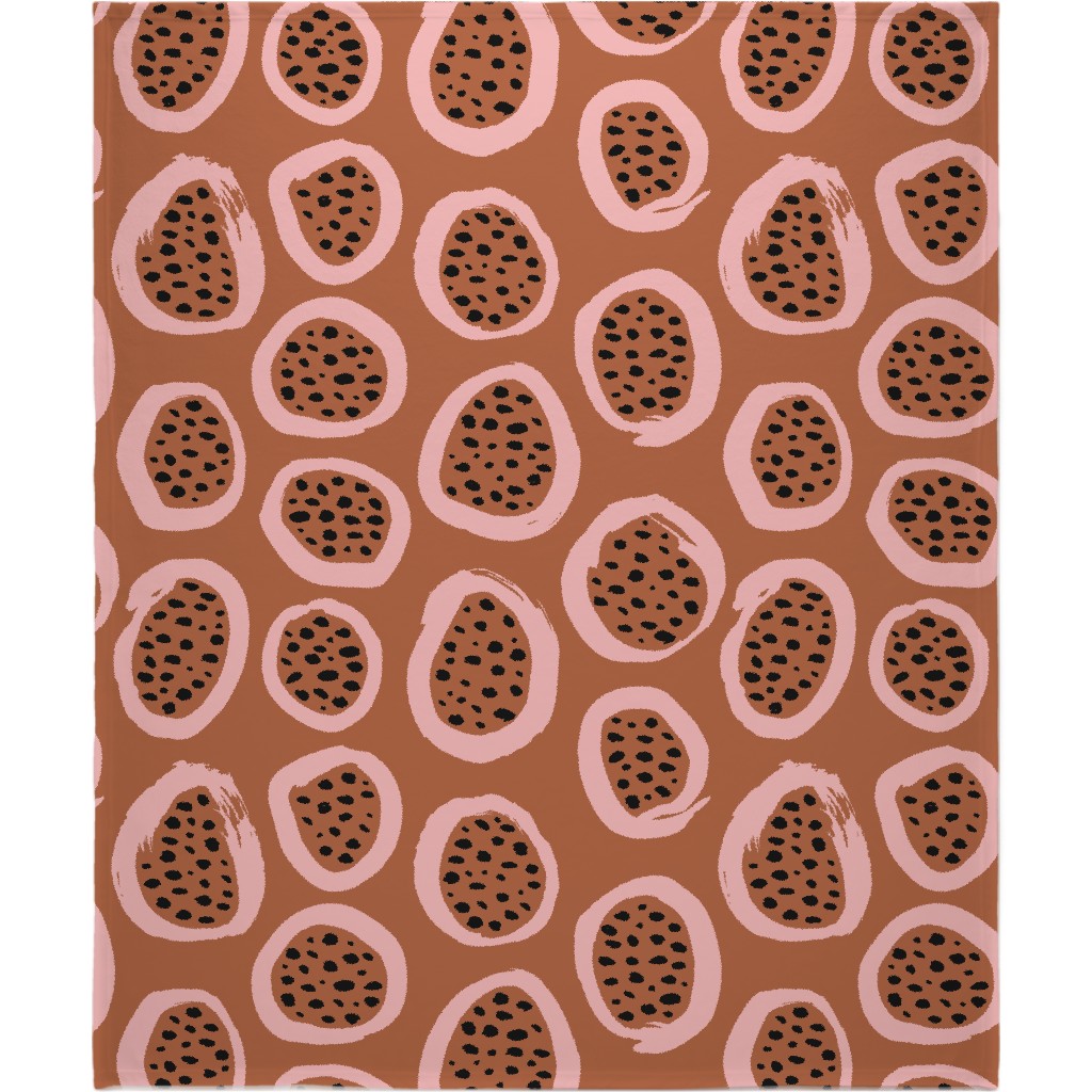 Abstract Raw Circles - Pink Blanket, Fleece, 50x60, Pink, Bright Pink