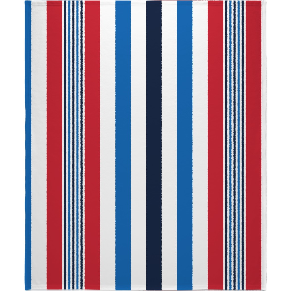 Vertical Stripes - Red White and Blue Blanket, Fleece, 50x60, Multicolor