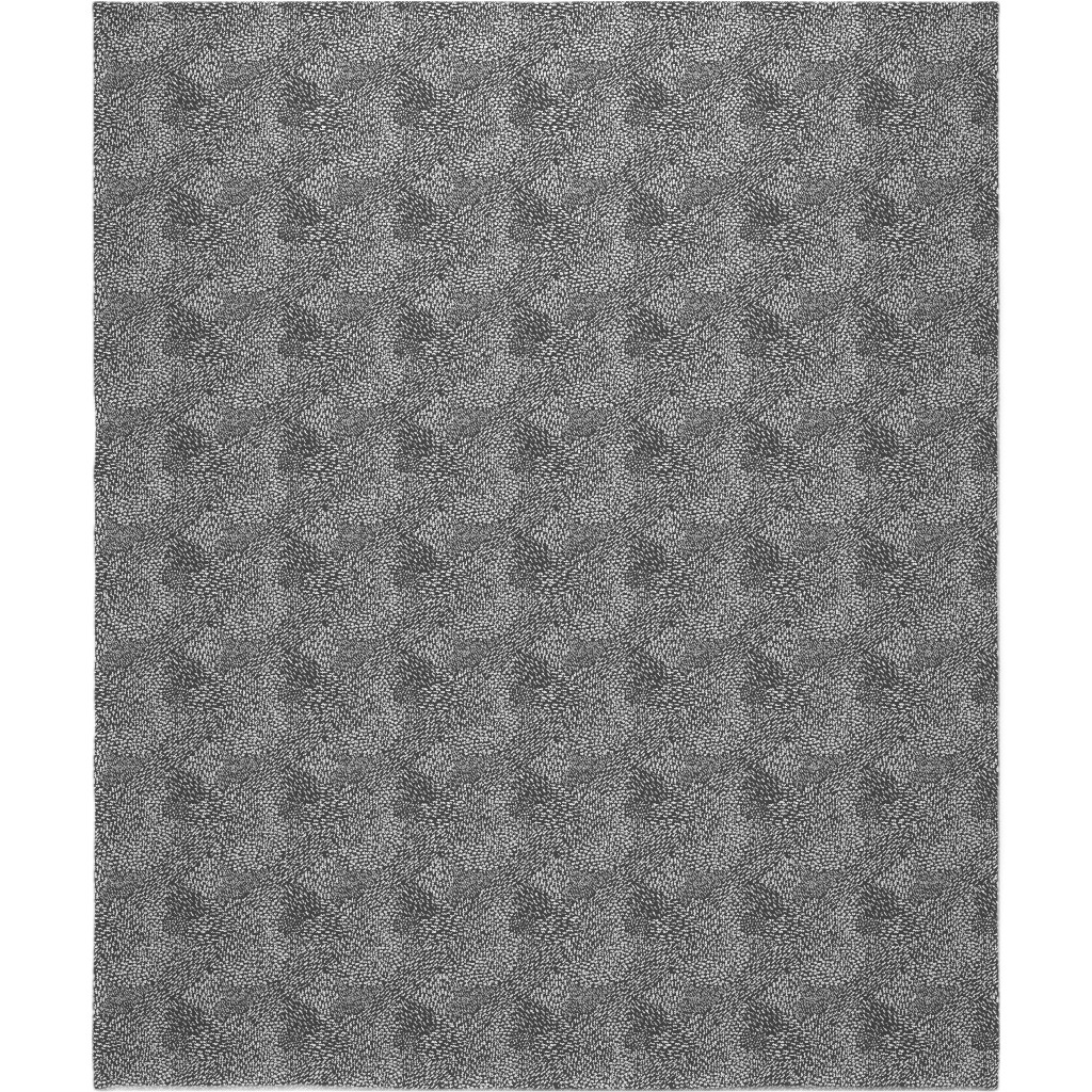Abstract Brushstrokes Blanket, Fleece, 50x60, Black