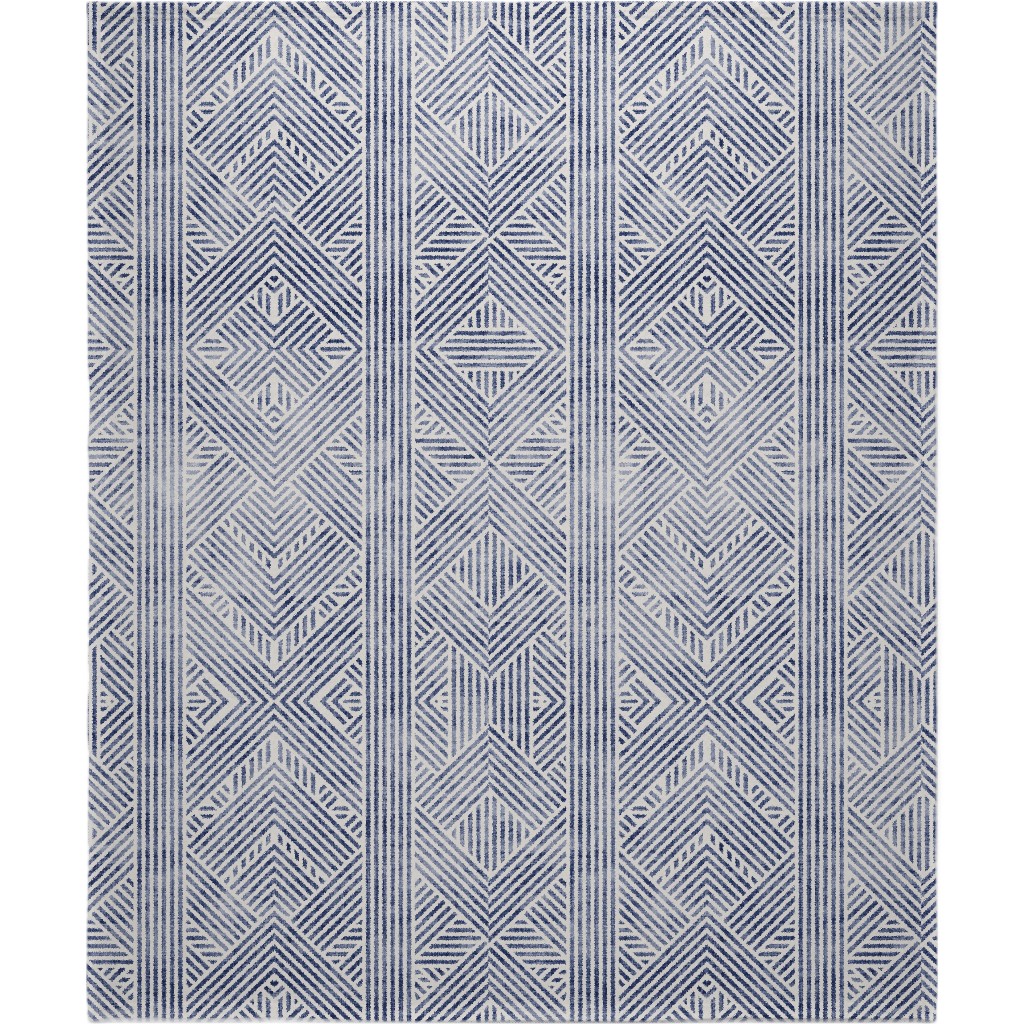 Amai Geo - Denim Blanket, Fleece, 50x60, Blue