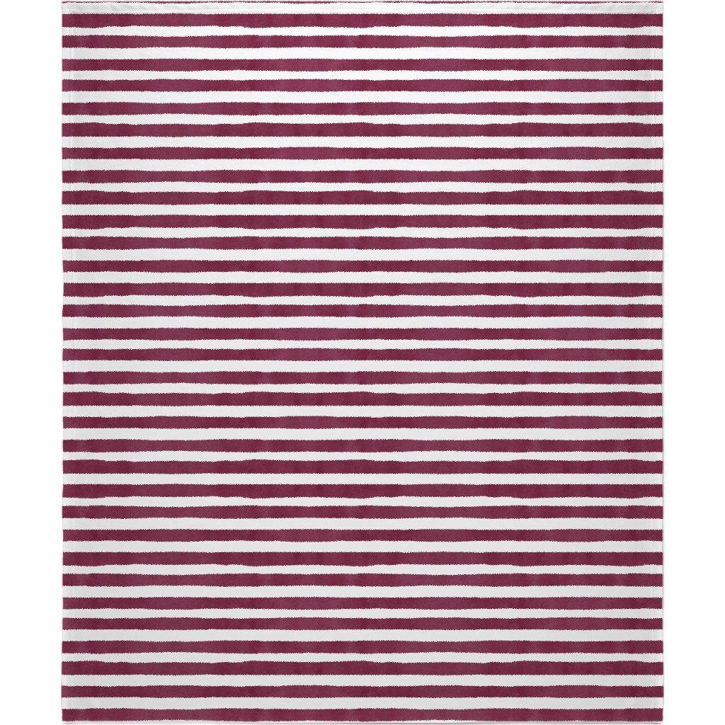 Stripe - Maroon Blanket, Fleece, 50x60, Red