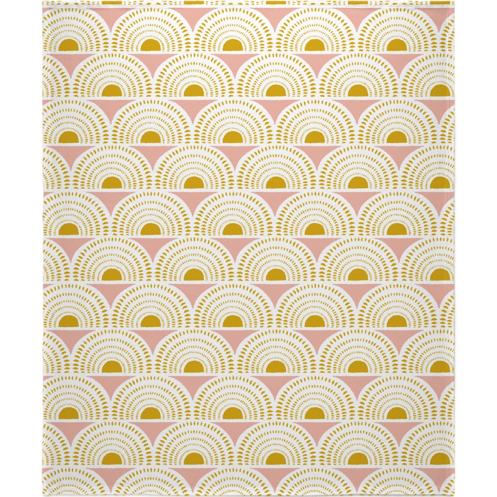 Aurora - Blush & Yellow Blanket, Fleece, 50x60, Yellow, Classic Yellow