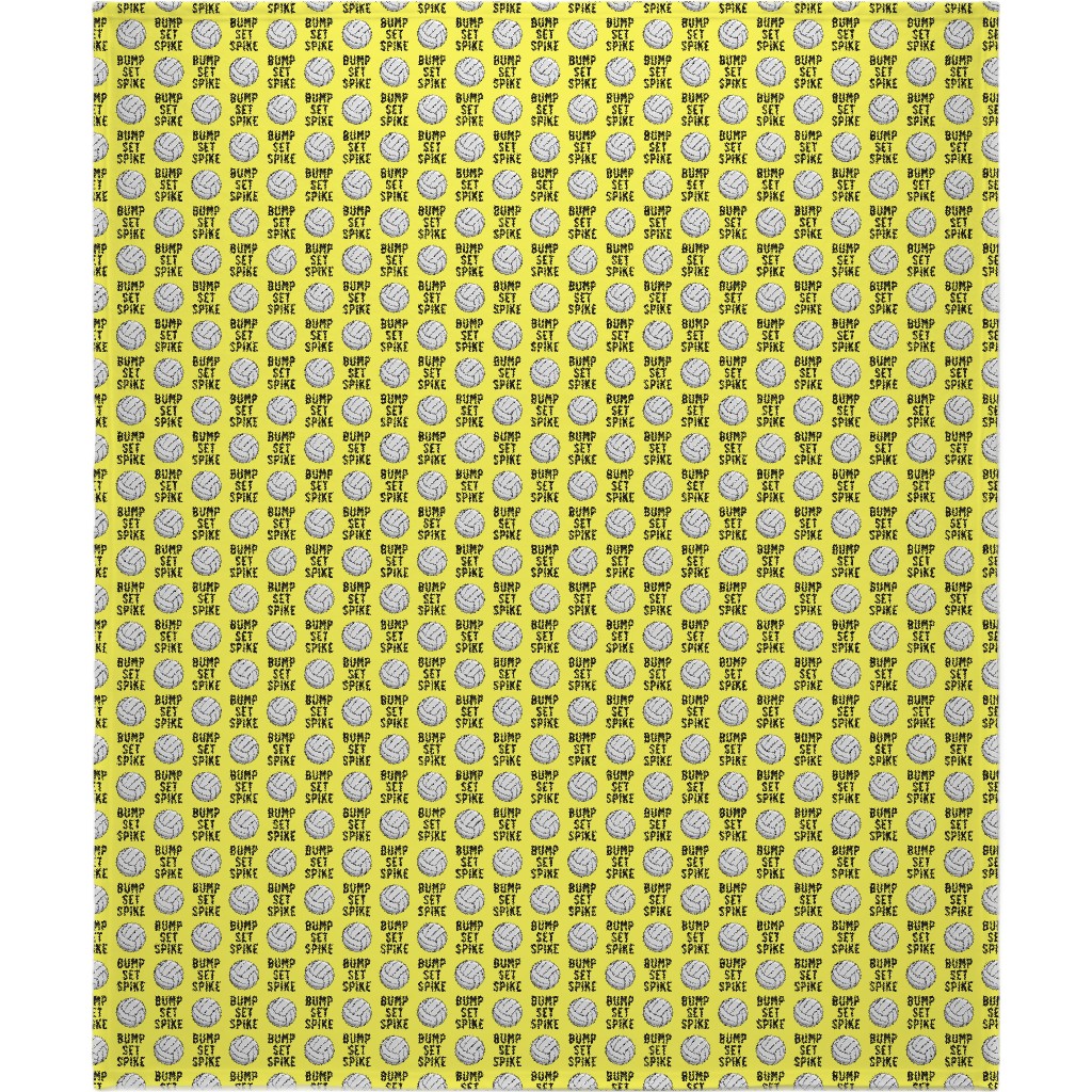 Bump Set Spike Volleyball Blanket, Fleece, 50x60, Yellow, Sunshine