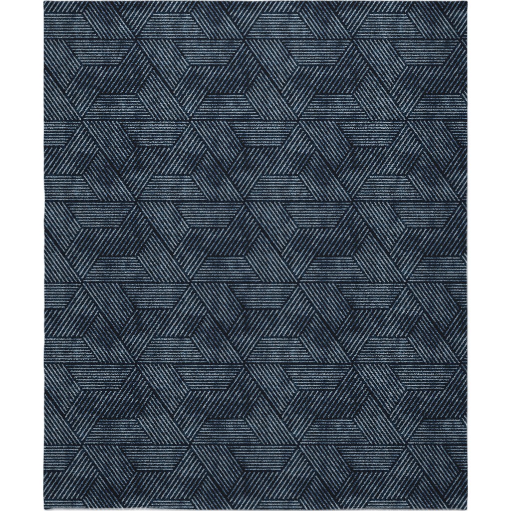 Cadence Triangles - Denim Blanket, Fleece, 50x60, Blue