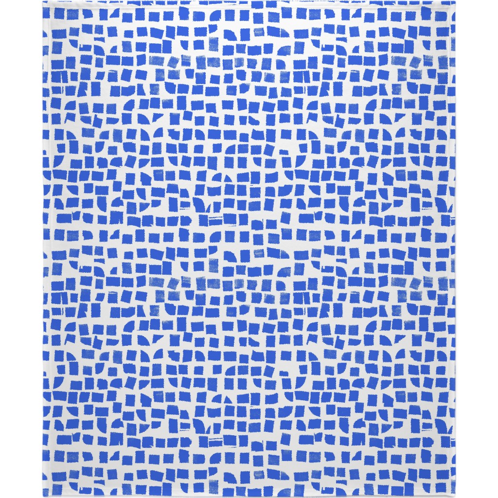 Blue Check Blanket, Fleece, 50x60, Blue, True Blue