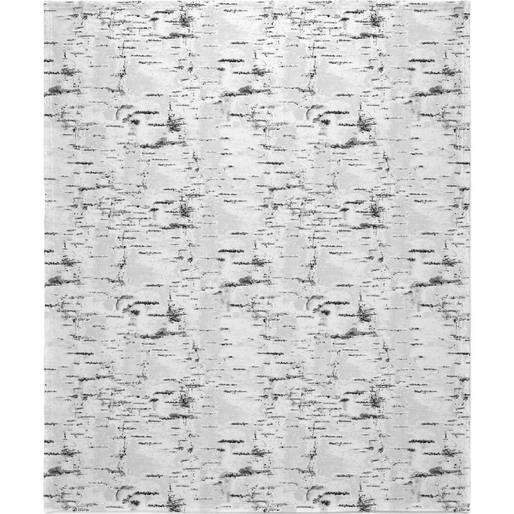 Birch Bark - White, Gray Blanket, Fleece, 50x60, Gray, Gray