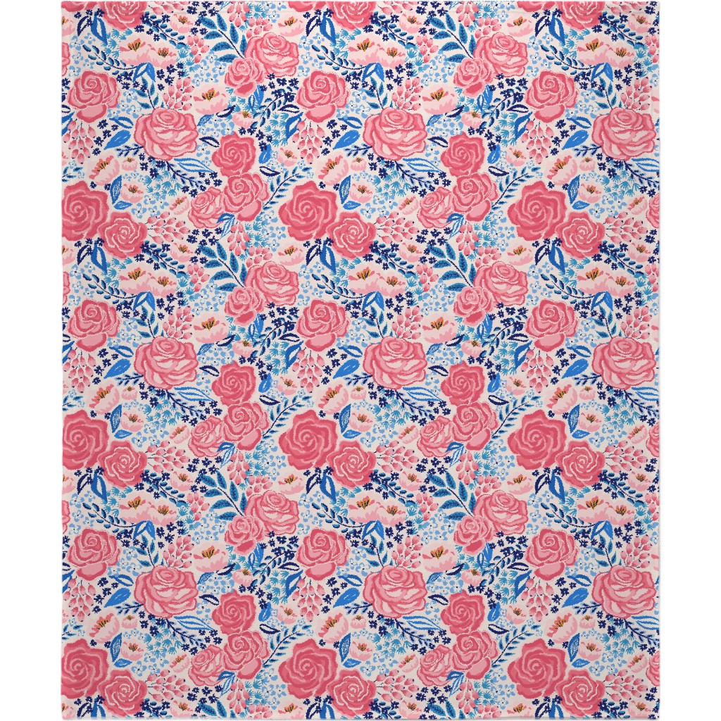 Pink And Blue Floral Blanket Shutterfly