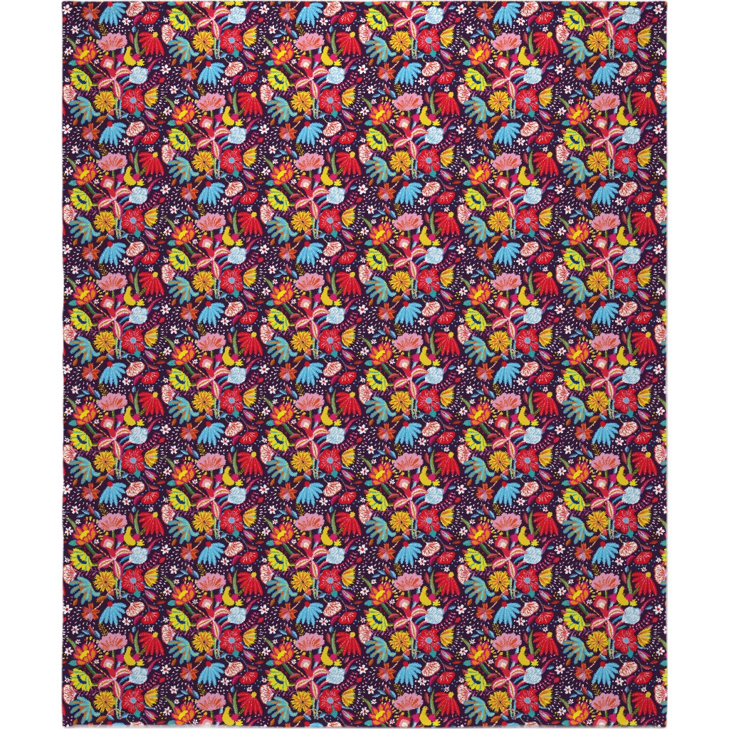 My Dream Garden - Dark Blanket, Fleece, 50x60, Multicolor