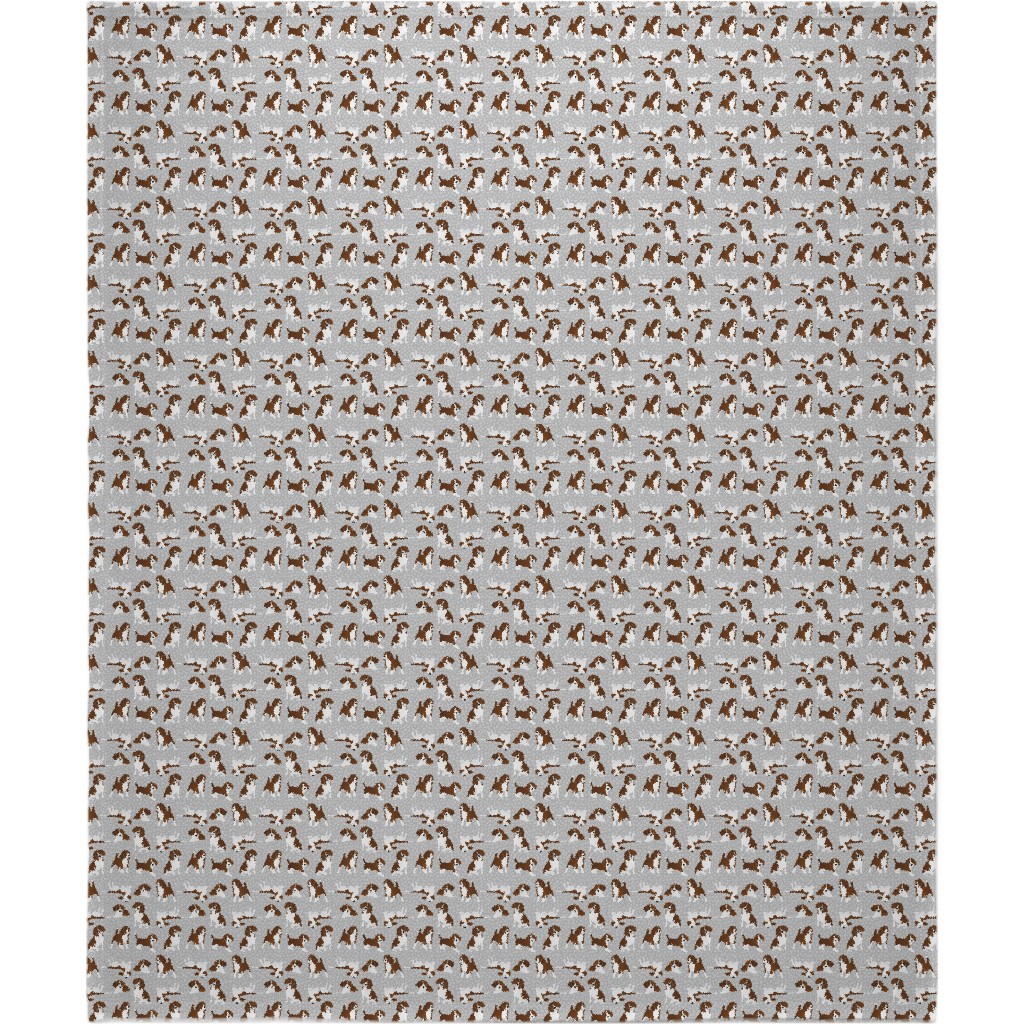 Beagle Dog Blanket, Plush Fleece, 50x60, Gray, Fog