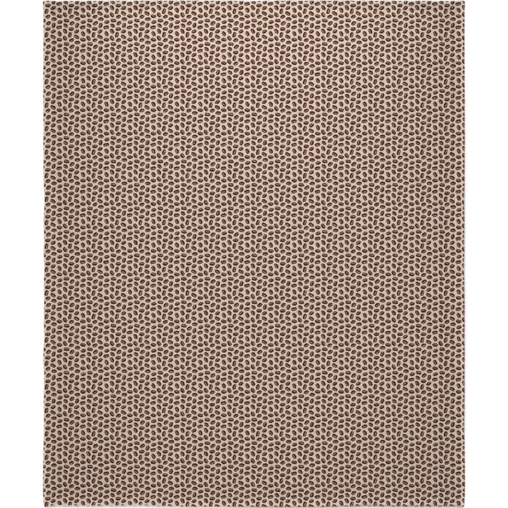 Coffee Beans - Coffee House - Beige Blanket, Plush Fleece, 50x60, Brown