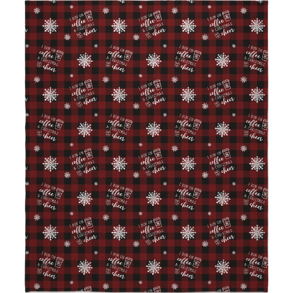 Coffee and Christmas Cheer Blanket, Plush Fleece, 50x60, Red