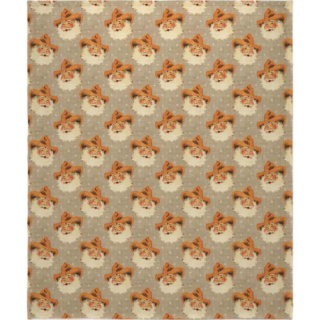 Cowboy Santa - Neutral Blanket, Plush Fleece, 50x60, Beige, Pearl