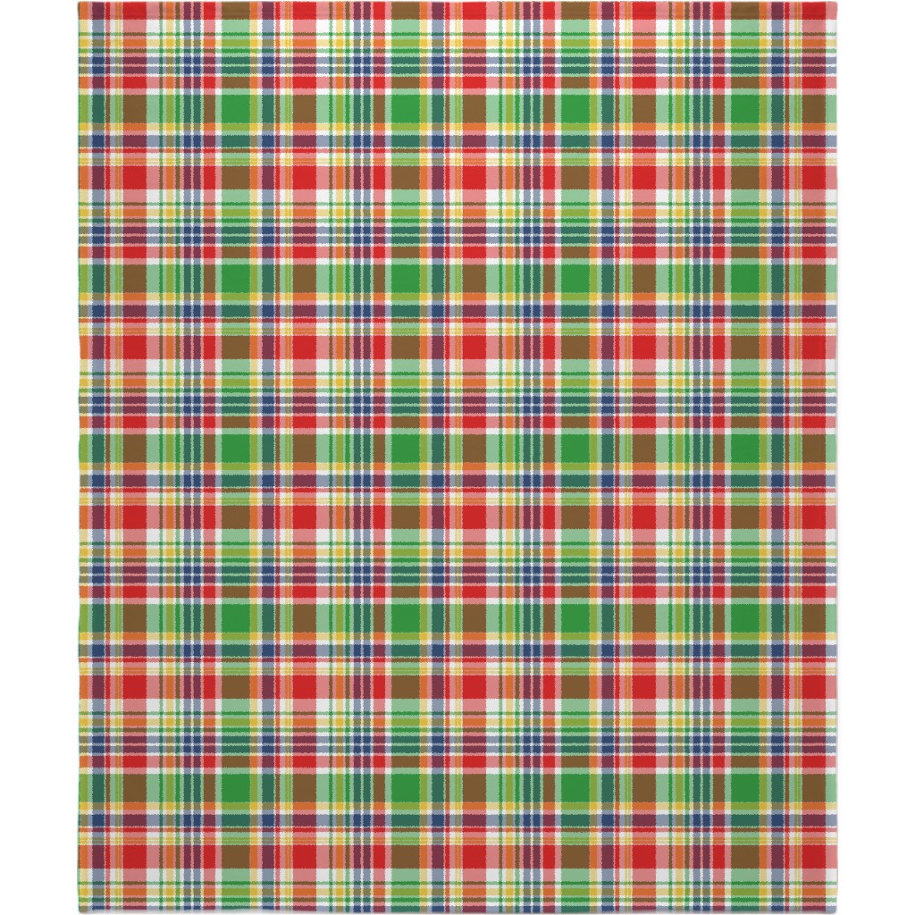 Plaid - Multi Bright Blanket, Plush Fleece, 50x60, Multicolor