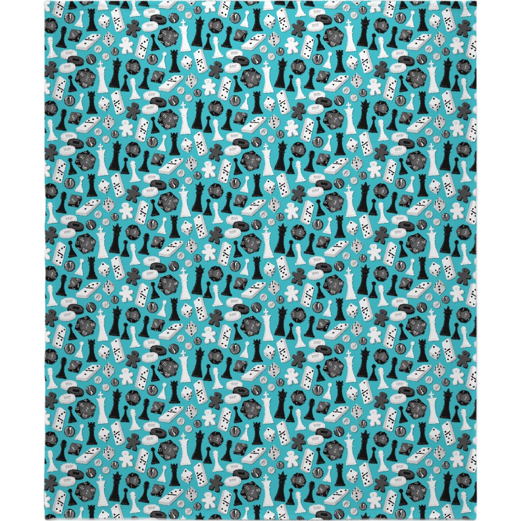 Game on Blanket, Plush Fleece, 50x60, Blue, Aqua