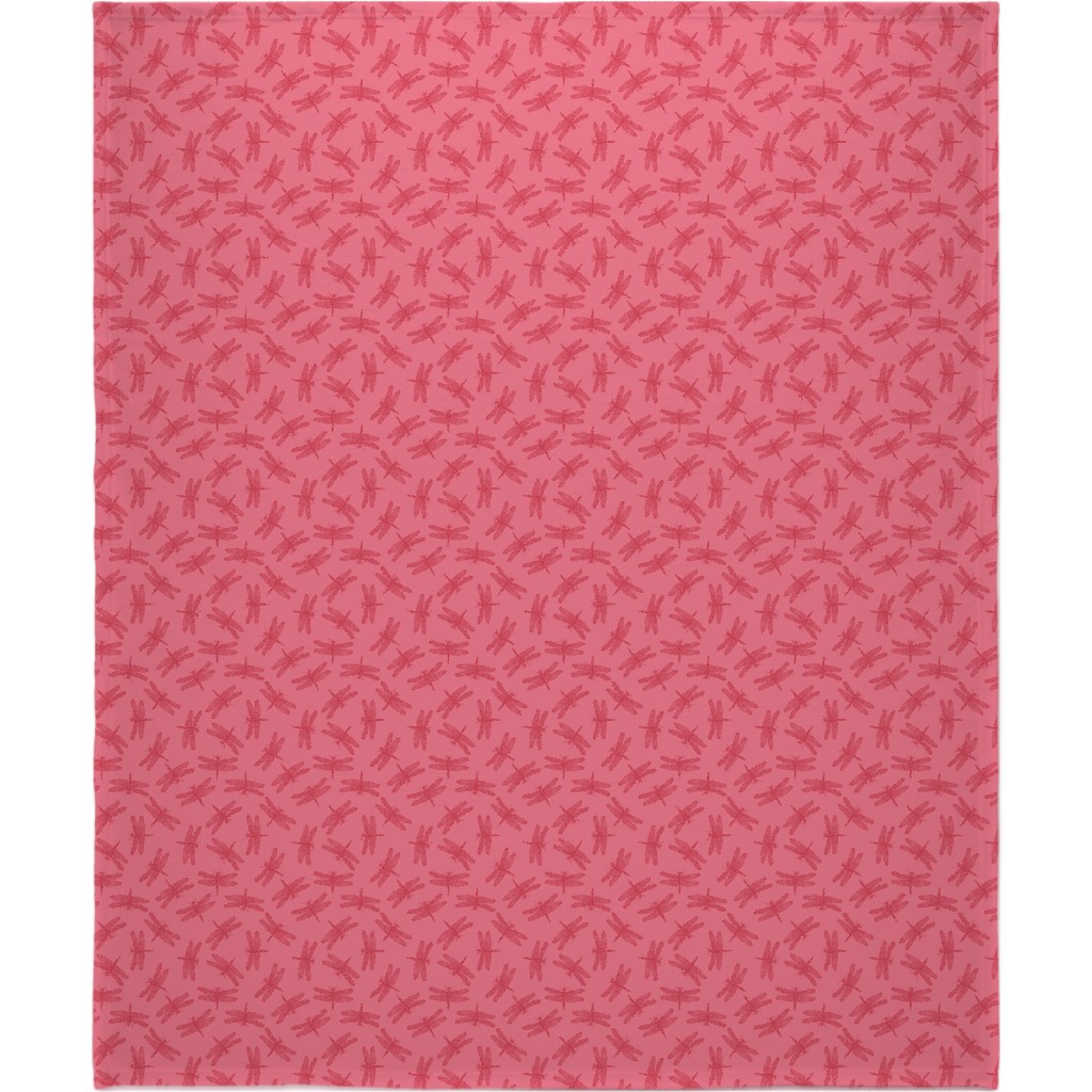 Vintage Dragonfly - Pink Blanket, Plush Fleece, 50x60, Pink