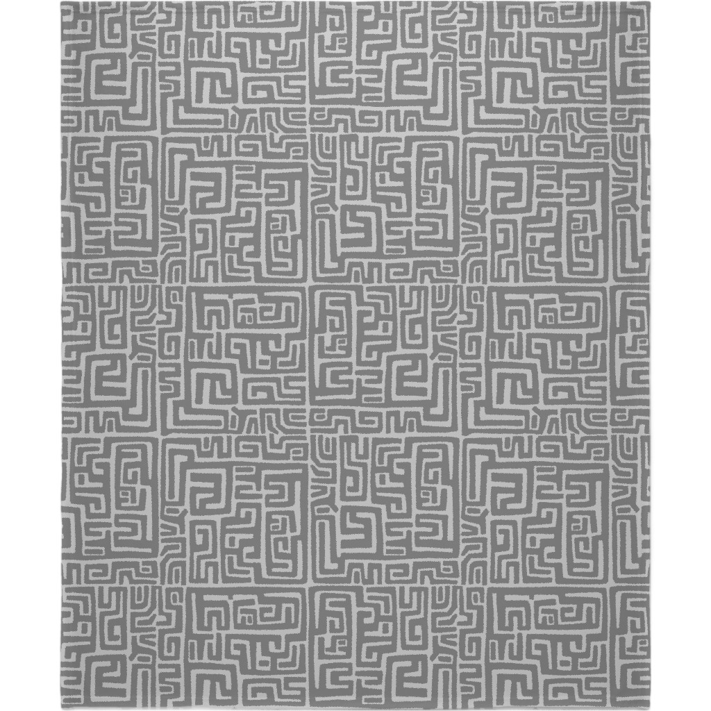 Maze Blanket, Plush Fleece, 50x60, Gray