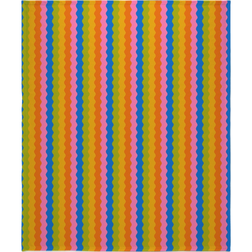 Rainbow Squiggles Blanket, Plush Fleece, 50x60, Multicolor