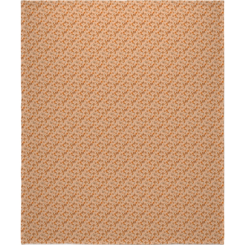 Peace Butterfly Boho - Orange Blanket, Plush Fleece, 50x60, Orange, Orange