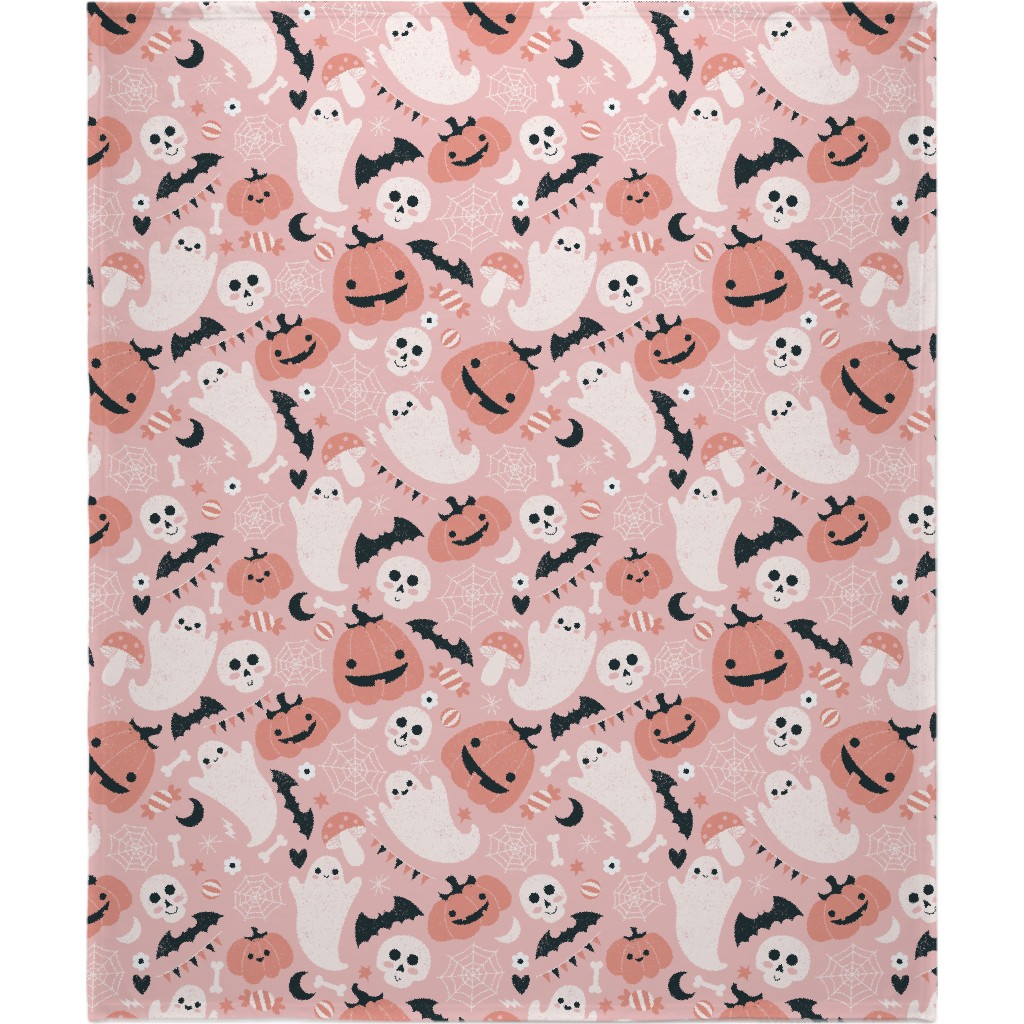 Non-Spooky Halloween - Pink Blanket, Plush Fleece, 50x60, Pink