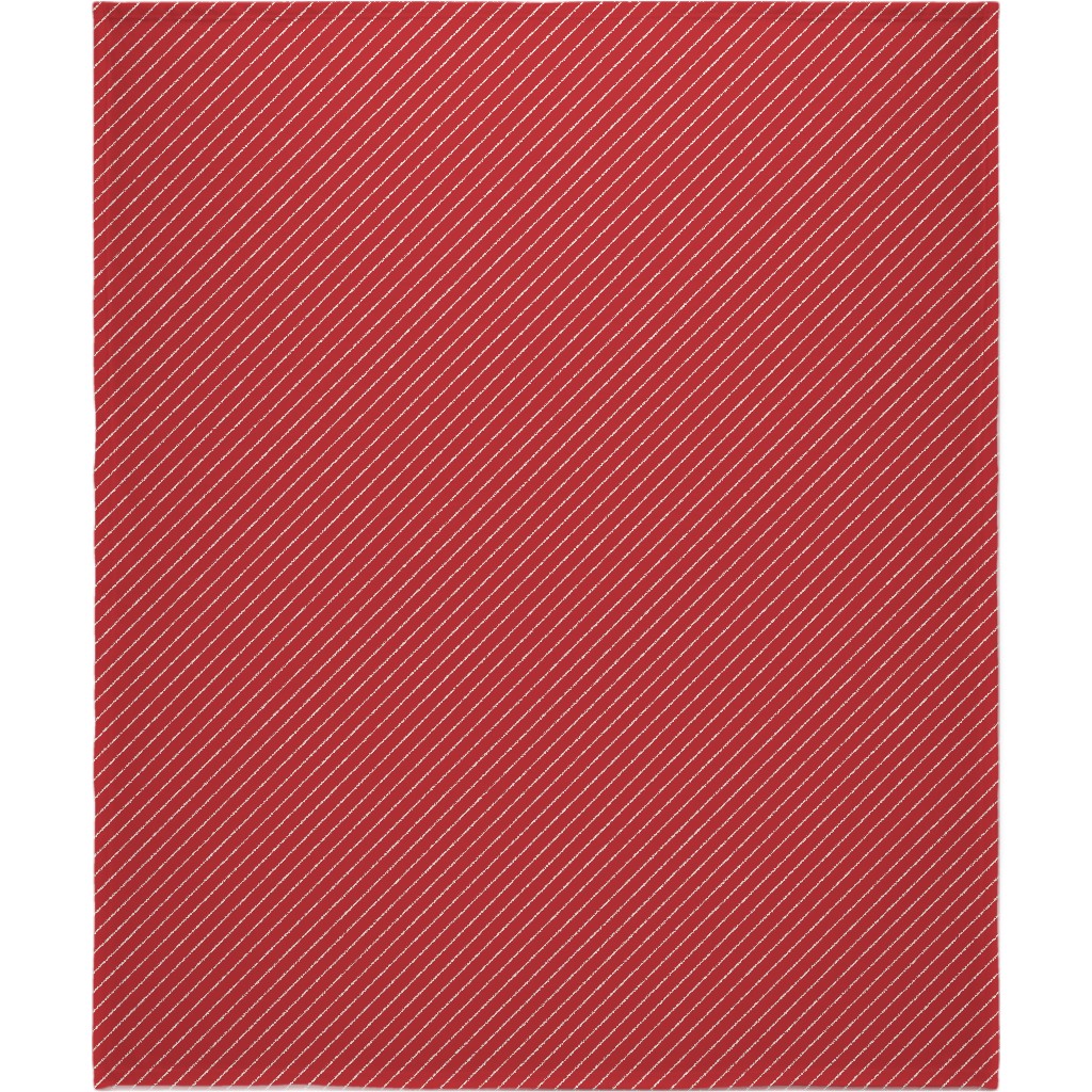 Diagonal Stripes on Christmas Red Blanket, Plush Fleece, 50x60, Red