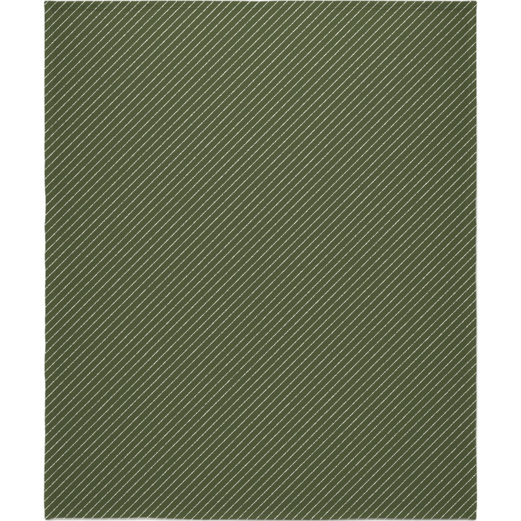 Diagonal Stripes - Pine Green Blanket, Plush Fleece, 50x60, Green, Classic Green