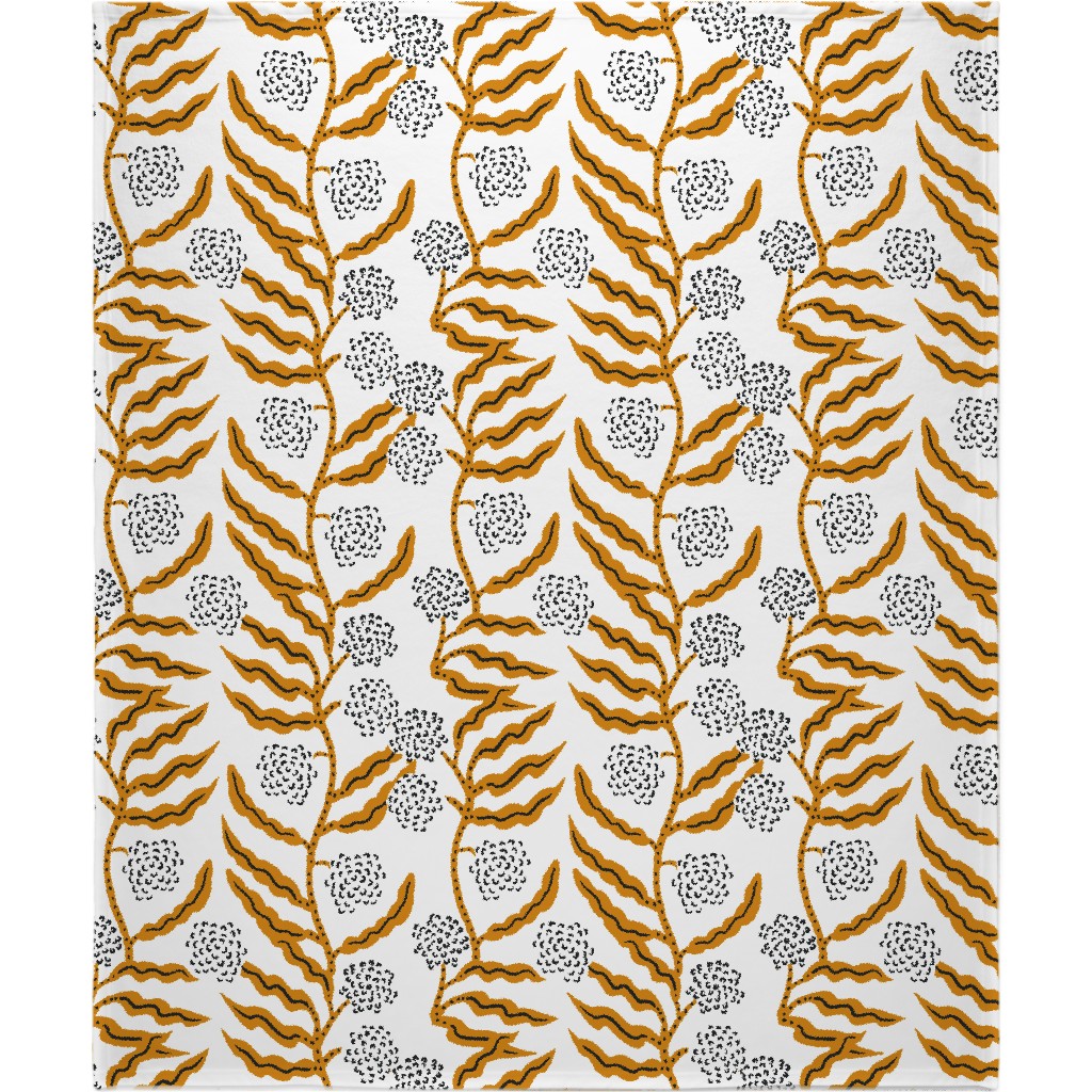 La Ville Vine - Black and Yellow Blanket, Plush Fleece, 50x60, Yellow, Classic Yellow