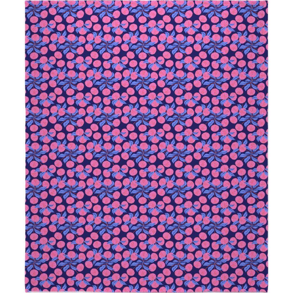 Marigold Pinwheels on Navy Blanket, Plush Fleece, 50x60, Multicolor