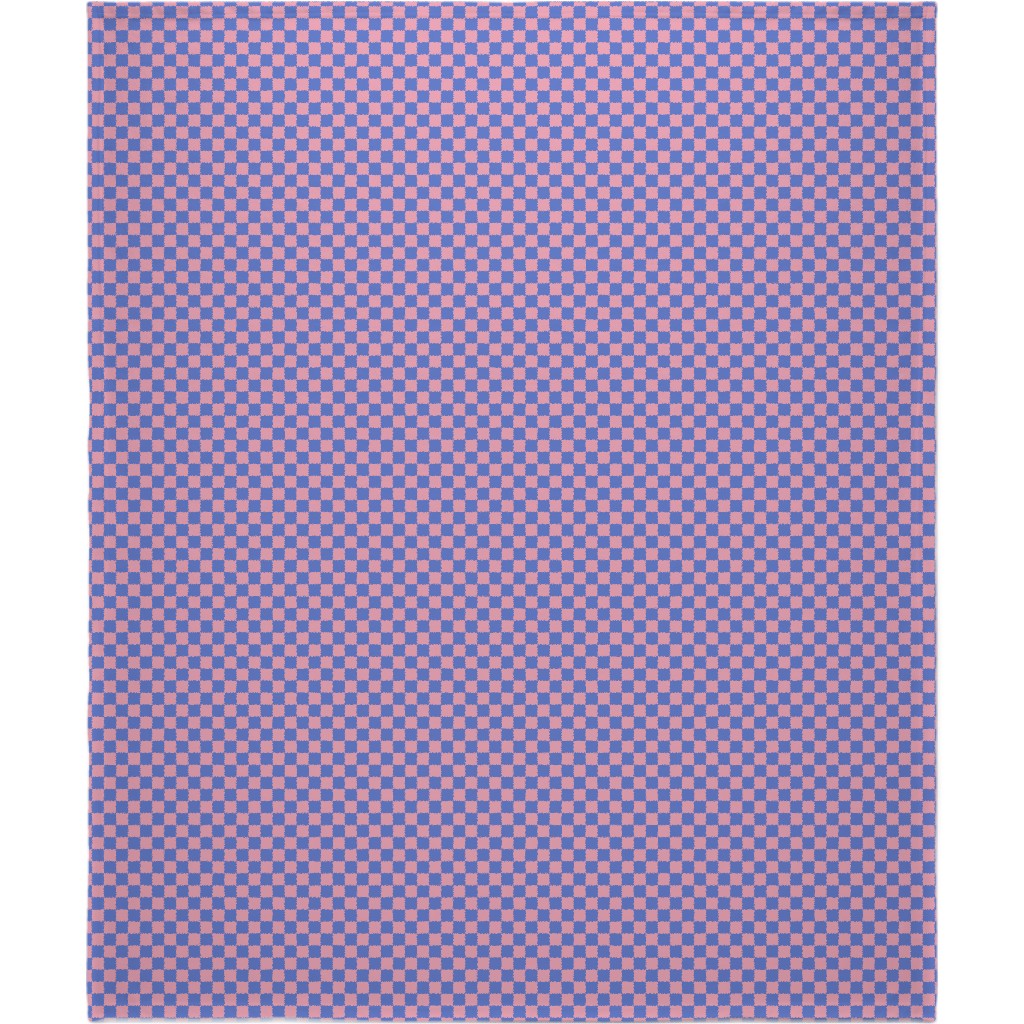 Fun Checkers - Pink and Purple Blanket, Plush Fleece, 50x60, Pink, Bright Pink