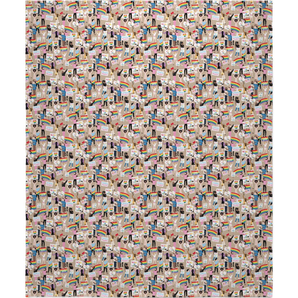 Pride Lgbtq Rainbow Flag Blanket, Plush Fleece, 50x60, Multicolor, Nude