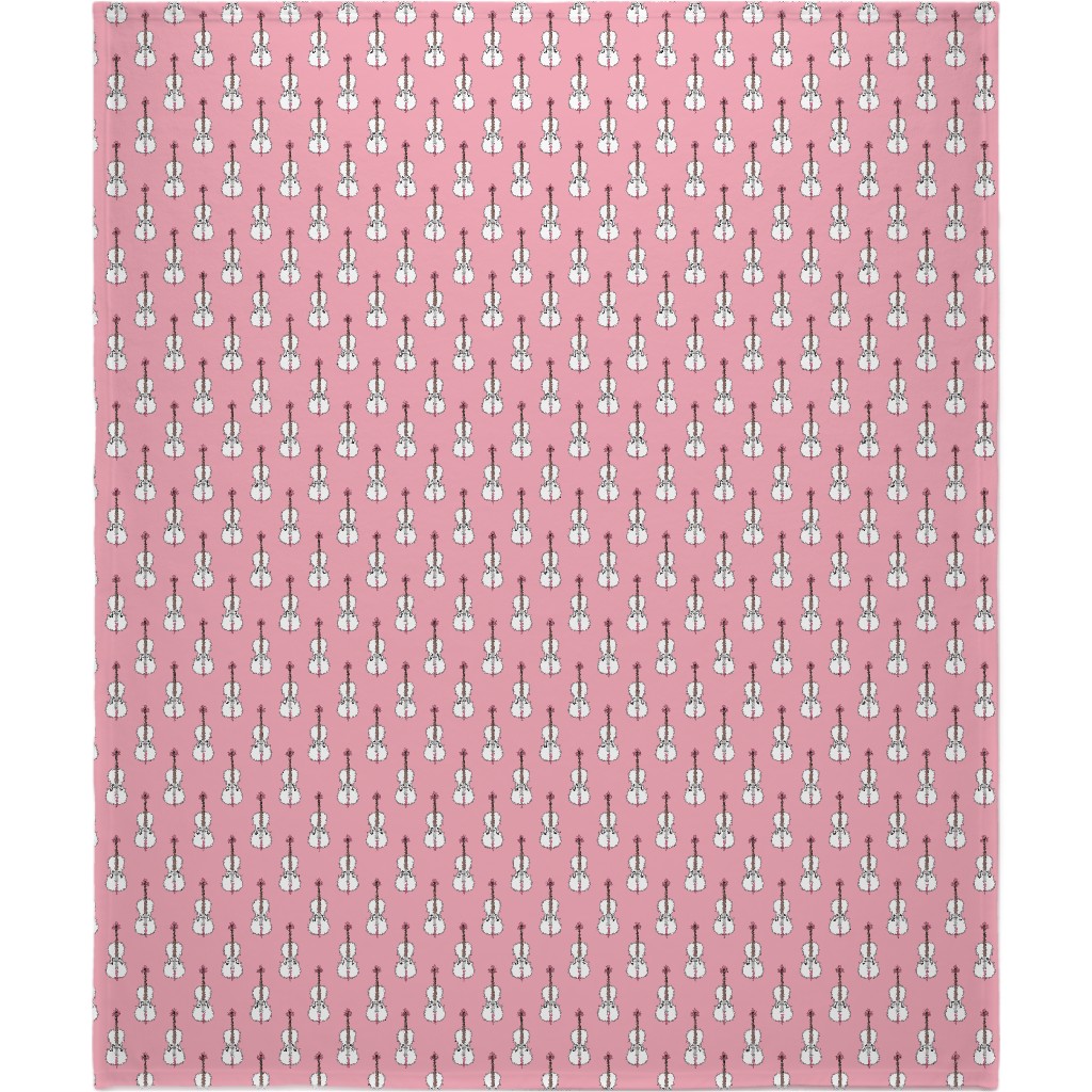 Violins - Pink Blanket, Plush Fleece, 50x60, Pink, Bright Pink