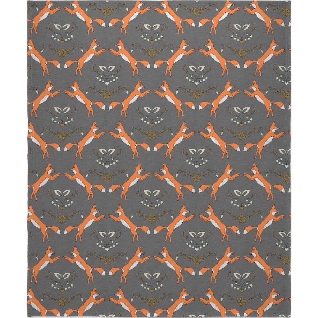 Orange And Grey Blanket