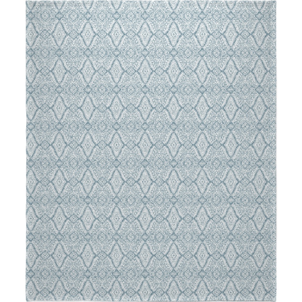 Tribal Dot - Navy Blanket, Plush Fleece, 50x60, Blue, True Blue