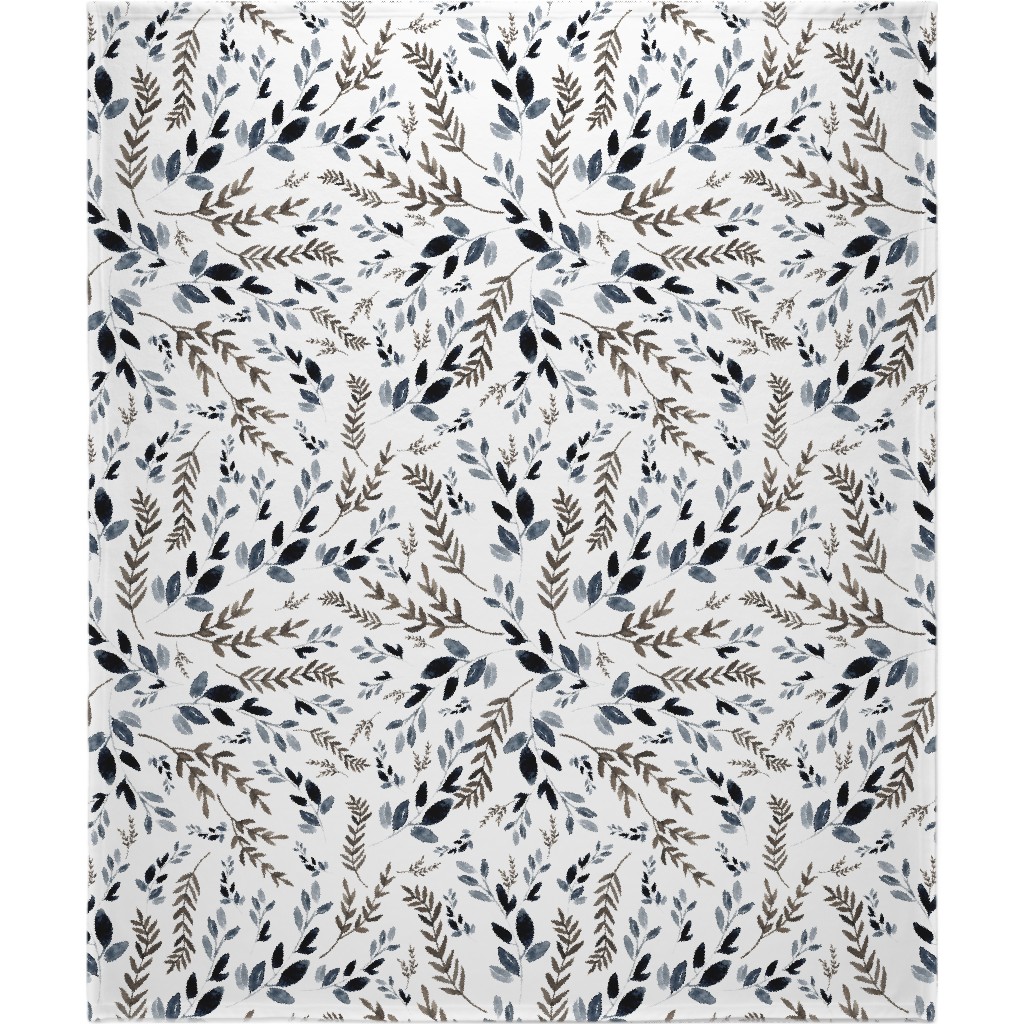 October in the Wild - Foliage Blanket, Plush Fleece, 50x60, Gray