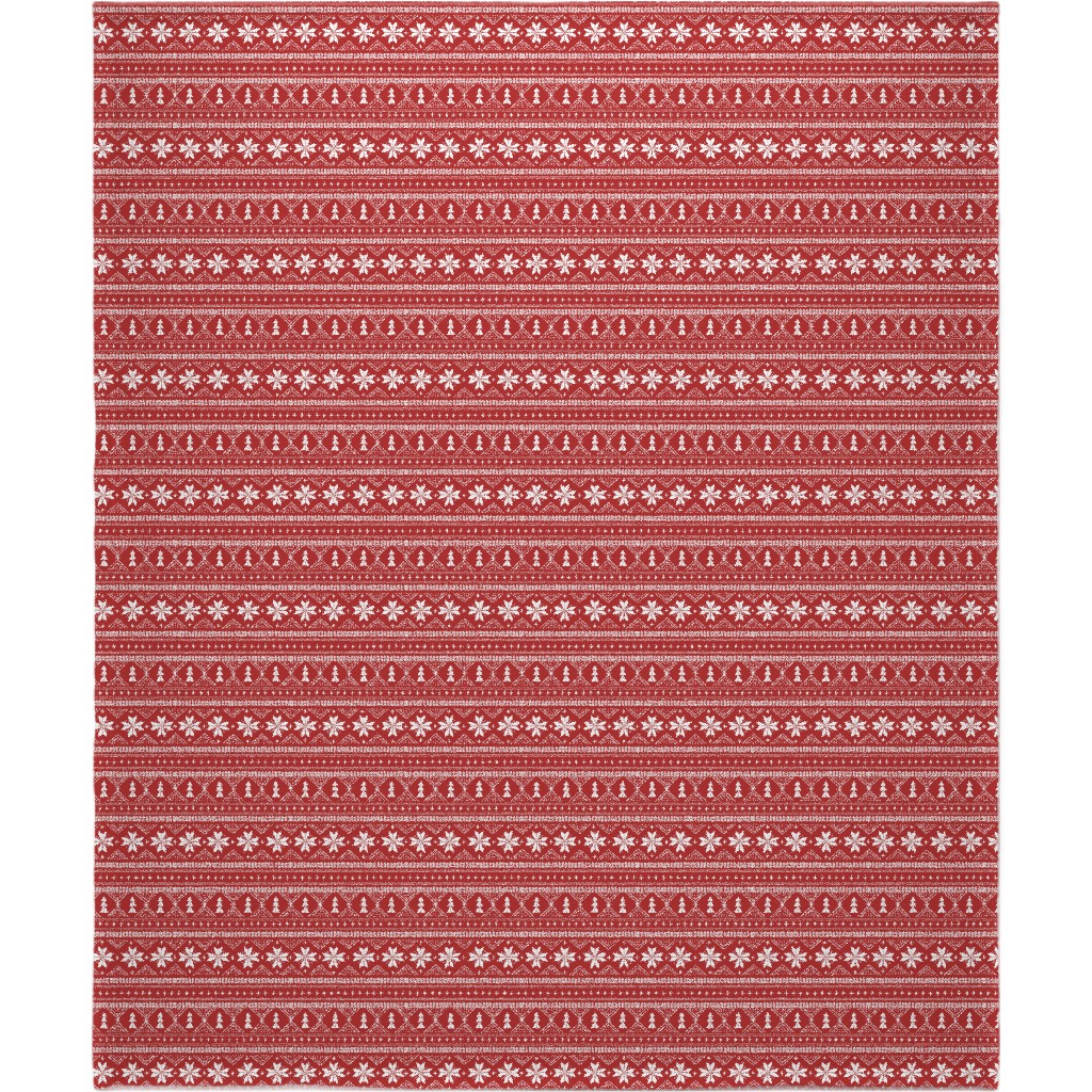 Nordic Sweater - Red Blanket, Plush Fleece, 50x60, Red, Red