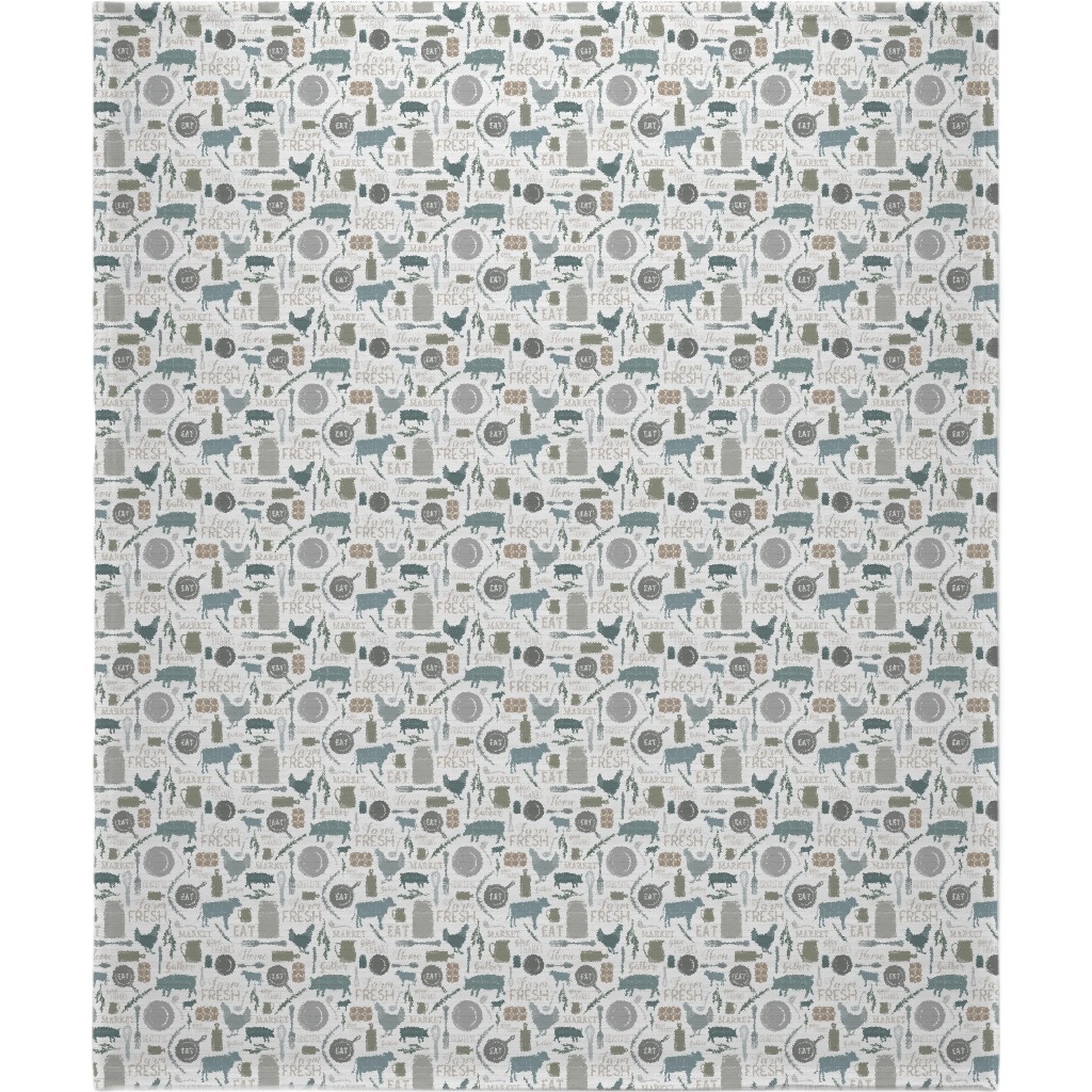 Sing for Your Supper - Gather Round & Give Thanks Blanket, Plush Fleece, 50x60, Blue, True Blue