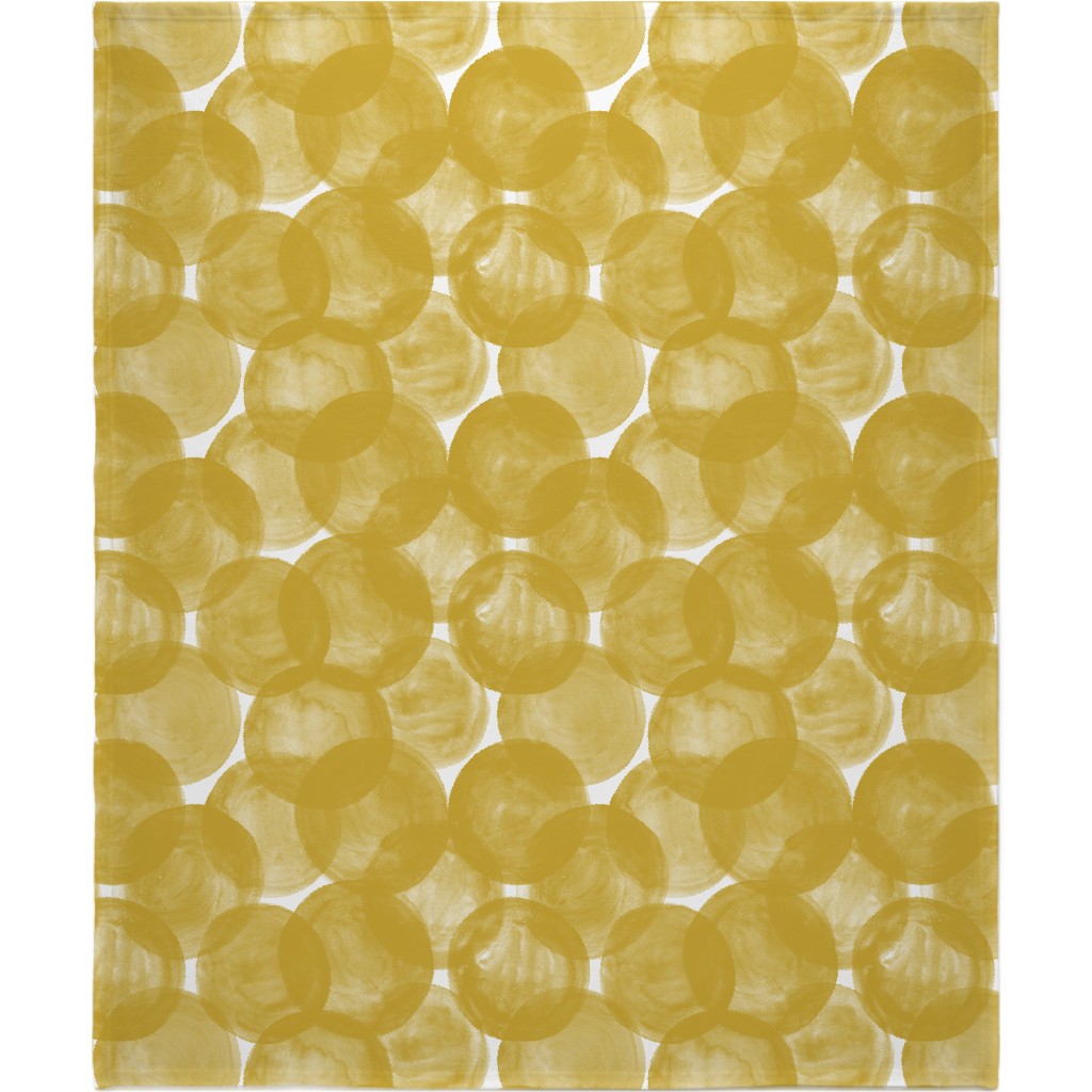 Watercolor Dots - Yellow Blanket, Plush Fleece, 50x60, Yellow, Classic Yellow