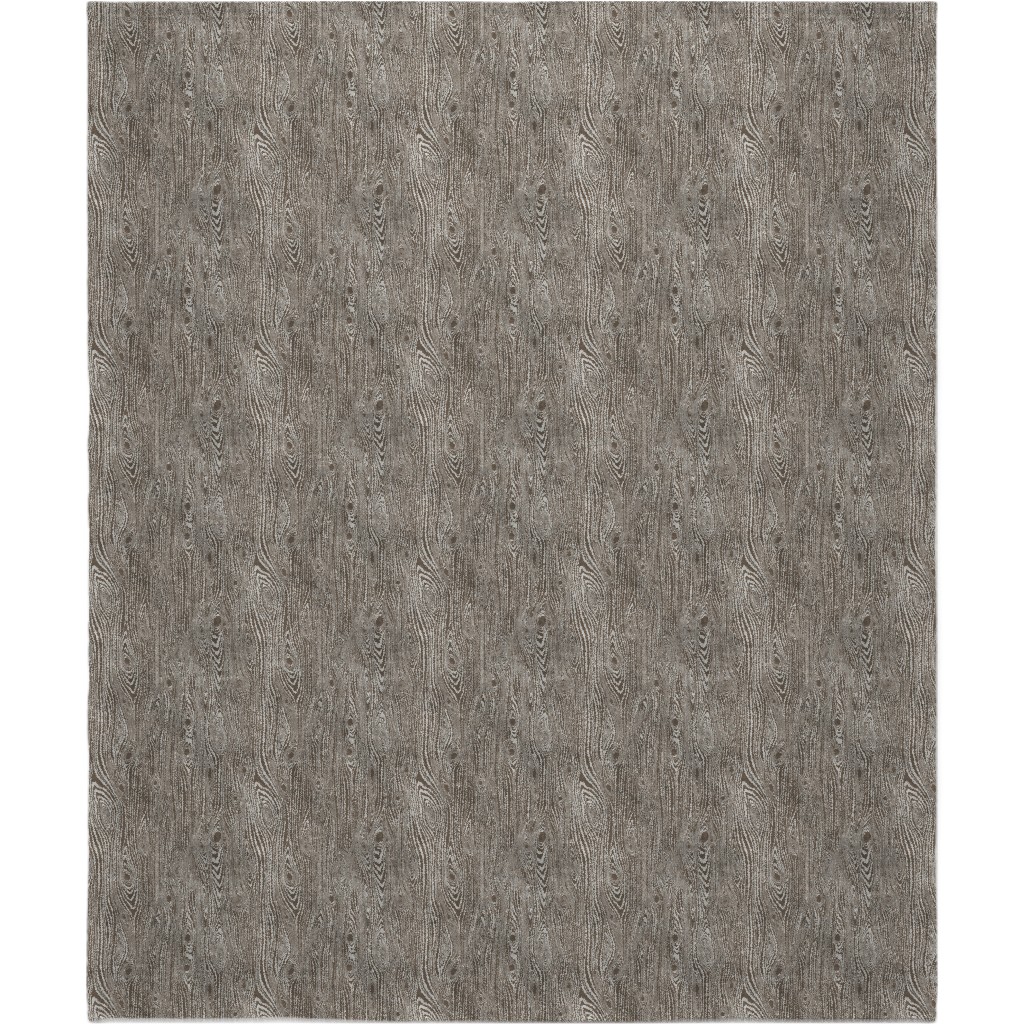 Woodgrain Driftwood Blanket, Plush Fleece, 50x60, Brown