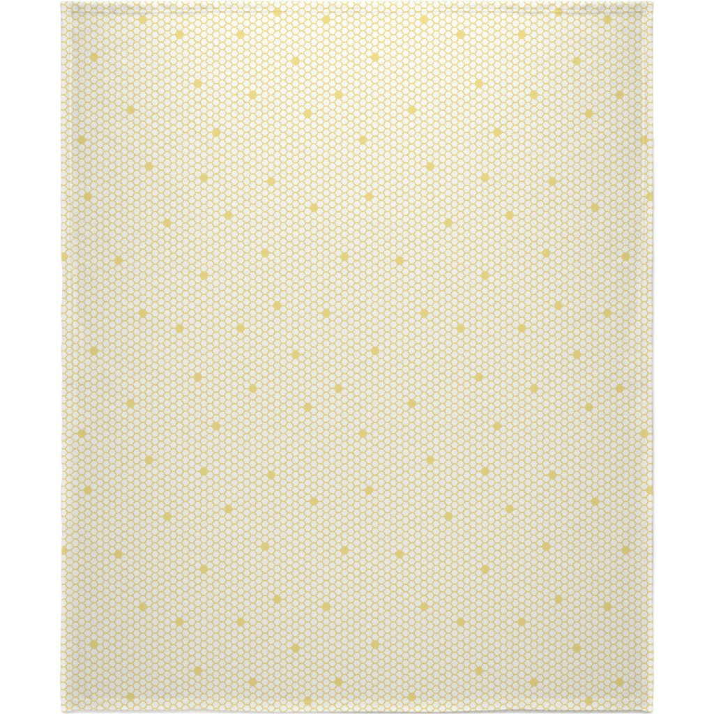 Honeycomb - Sugared Spring - Yellow Blanket, Plush Fleece, 50x60, Yellow