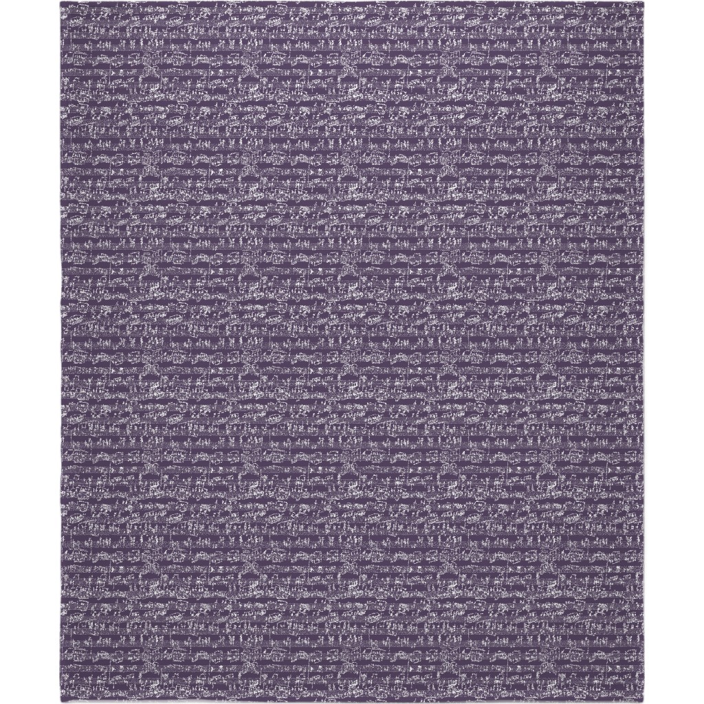 Handwritten Sheet Music Blanket, Plush Fleece, 50x60, Purple, Verbena