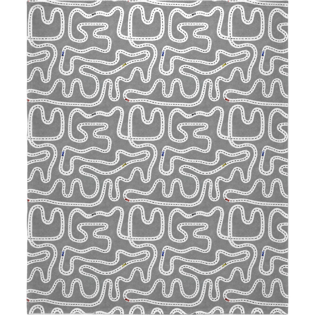 Speed Racers Blanket, Plush Fleece, 50x60, Gray, Cement