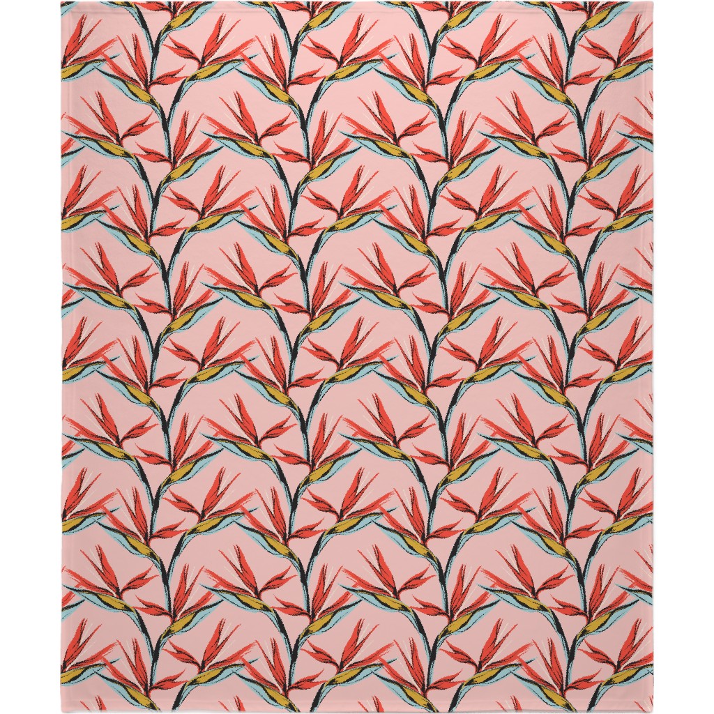 Bird of Paradise Blanket, Plush Fleece, 50x60, Pink