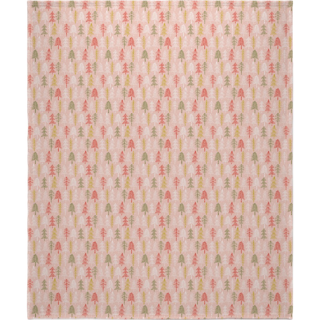 Oh' Christmas Tree Blanket, Plush Fleece, 50x60, Pink, Sand